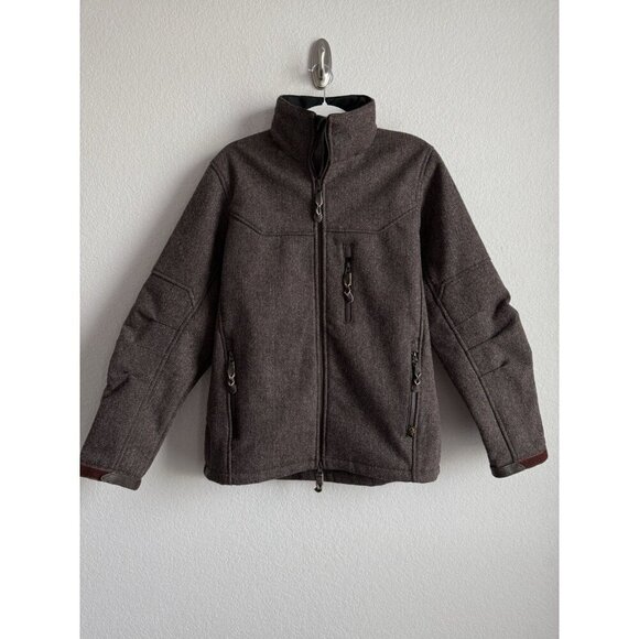 STS Ranchwear The Stone Mens Small Wool Blend Jacket Brown Concealable Hood - Picture 3 of 16